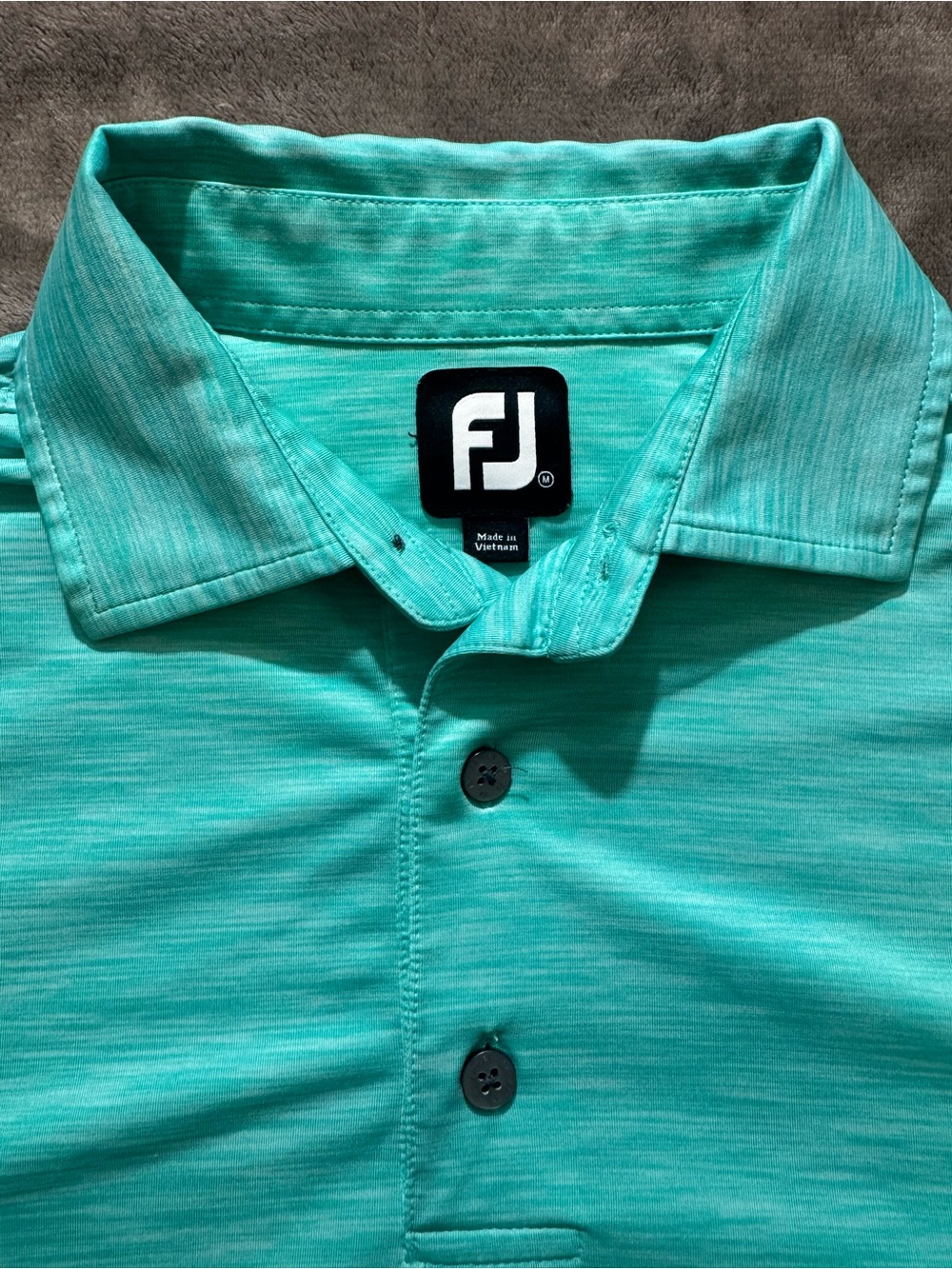 Footjoy Polo Shirt Mens Size M Turquoise Green Lightweight Golf Preppy Summer